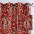 thumbnail image 2 of DriftAway Christopher Peacock Floral Pattern Energy Saving Thermal Insulated Blackout Window Curtain Grommet 2 Layers 2 Panels 52 Inch by 84 Inch Red, 2 of 7