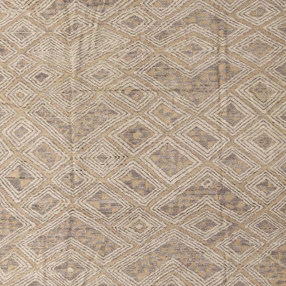 Ahgly Company Indoor Square Abstract Dark Almond Brown Abstract Area Rugs, 3' Square