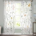 thumbnail image 2 of Spring Wildflowers Sheer Curtains 84 Inches Long 2 Panels Set, Window Sheer Curtains for Living Room/Bedroom, Rustic Botanical Floral Light Filtering Rod Pocket Curtain 52'' x 84'' x 2, 2 of 7
