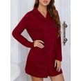 thumbnail image 4 of Diconna Chemise de Nuit pour Femme, Vêtement de Nuit à Manches Longues, Chemise de Nuit Boutonnée, Col à Revers, Robe de Nuit, 4 of 7