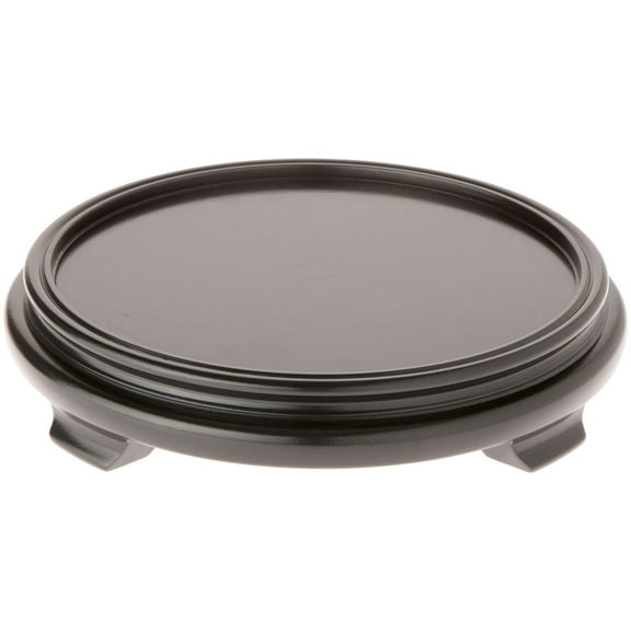 Plymor Black Round Wood Veneer Footed Display Base, 10.5" W x 10.5" D x 2" H (8.5" Display Diameter)