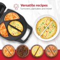 thumbnail image 4 of Holstein Housewares - Máquina antiadherente para hacer tortillas y frittatas, acero inoxidable - Prepara 4 porciones individuales de forma rápida y sencilla (Negro/Acero inoxidable, 4 secciones), 4 of 5