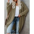 thumbnail image 2 of Dellytop Womens Open Front Knit Cardigan Long Batwing Sleeve Sweater Coat, 2 of 3
