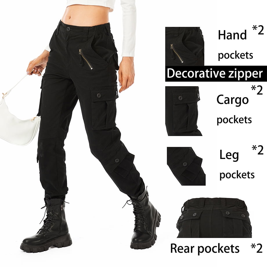 【新品未使用】BoTT COTTON CARGO PANT BLACK Omthaka Women's Cotton Cargo Pants with 8 Pocket,Black Size