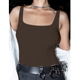 thumbnail image 2 of Women's Square Neck Sleeveless Bodysuit Double Lined Tops Thong Bodysuit, 2 of 3