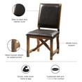 thumbnail image 4 of Solid Wood Legged Dining Chair With Faux Leather Seat Covering Classic Chair: & For Room, 4 of 5