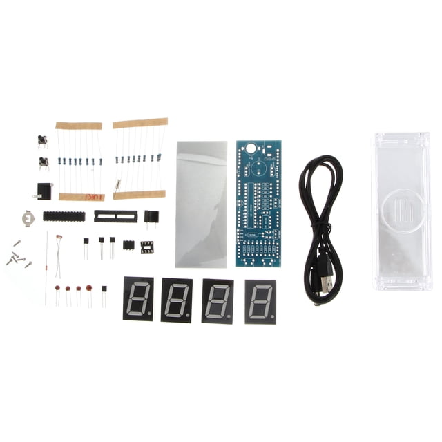 1Set SCM LED Reloj digital Componentes sin ensamblar Reloj de microordenador de un chip Reloj de microchip (Verde)