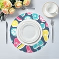thumbnail image 5 of 15.4inch Round Placemats, DIY Printing Design, Suitable for Kitchen, Table Party Decoration Colorful Fruit and Vegetable Shapes, 5 of 7