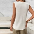 thumbnail image 6 of Xdegoge Vest for Women V Neck Sleeveless Button Down Front Classic Knit Waistcoat With Pockets Casual Slim Fit Sophisticated Work Office Layering Fall Summer Tops, 6 of 9