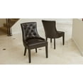 thumbnail image 4 of 2 Pieces Dinner Chairs, Tufted Dinning Chairs Set with High Backrest, Modern Dining Table Chairs with Wood Legs, Brown, 4 of 5