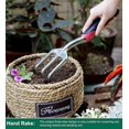 thumbnail image 2 of 3-Piece Aluminum Gardening Tool Set with Trowel, Transplanter, and Hand Rake, Comfortable Soft Non-Slip Ergonomic Handle - Cherry Red, 2 of 3