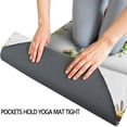 thumbnail image 3 of White Yellow Purple Flower Bouquet Sunflower Pattern Hot Yoga Mat Towel Non Slip for Hot Yoga - Quick-Drying Yoga Mat Cover with 4 Corner Pockets with Travel Bag - Hot Yoga Towel Non Slip 74"x26", 3 of 6