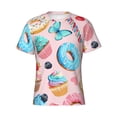 thumbnail image 4 of Vsdgher Cupcakes and Donuts Print Men's Dry Fit Mesh Athletic Shirts Moisture Wicking Tennis T-Shirt Tops, 4 of 9