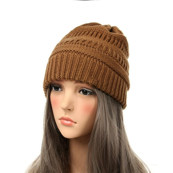 Unisex Casual Thick Soft Winter Knit Beanie Fashion Warm Thermal Hat Solid Color Daily Wear Skull Cap for Men and Women