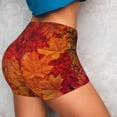 thumbnail image 4 of Fotbe Autumn Leaf Seamless Shorts, Womens Workout Shorts High Waist Stretch Booty Short for Gym/Yoga/Running/Biking-X-Large, 4 of 9