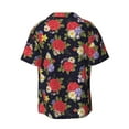 thumbnail image 7 of Picia Red Rose Flower Men's Linen Shirts Short Sleeve Cuban Beach Shirts Casual Shirts Button Down Shirt for Men Beach Summer Wedding Shirt-Small, 7 of 7
