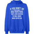 thumbnail image 2 of OXI Hoodie Sweatshirt - If You Don't Do Stupid Things, Basic Casual Hoodie for Men's and Women Fleece Hoodie Long Sleeve - Royal Blue 3X-Large, 2 of 3