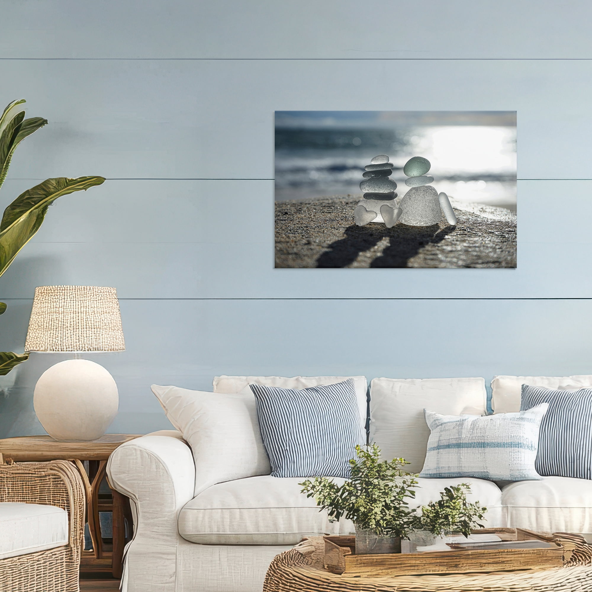 Stupell Industries Zen Sea Glass Hearts Canvas Wall Art, design by LMarie Allen
