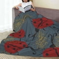 thumbnail image 6 of Pofeuu Ladybug Print Ultra-Soft Micro Fleece Blanket,for Bed Or Sofa,All Season Throw Blankets Flannel Blanket-60"x50", 6 of 7