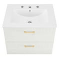 thumbnail image 3 of Pemberly Row 24" Modern Wood/Ceramic Bathroom Vanity in White, 3 of 8