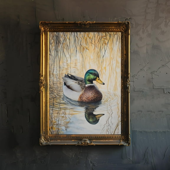 Mallard Duck Cottagecore Poster Rustic Nature Wall Art Vintage Farmhouse Print for Living Room Bedroom or Gallery Wall Cozy Country Home Poster Unframed