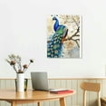 thumbnail image 3 of JEUXUS Peacock Canvas Wall Art Vintage Peacock Leaning on Branch Picture Bird Animal Painting Prints Living Room Bedroom Decor Frame (Peacock 1), 3 of 5