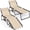 Beige, variant on Costway 1 PCS Oversize Folding Chaise Lounge with Adjustable Backrest Detachable Pillow Pocket Navy