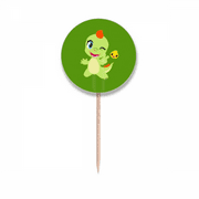 Dinosaur Kingdom Love You Toothpick Flags Round Labels Party Decoration