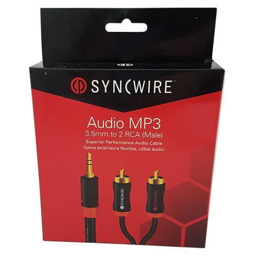 Syncwire Câble Audio Premium Jack 3,5mm vers 2 RCA Stéréo Noir 1 Mètre (3,25 Pieds)