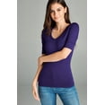 thumbnail image 6 of Emmalise Women's Slim Athletic Fit Neck Tshirt Half Sleeves Top (Purple, Large), 6 of 7