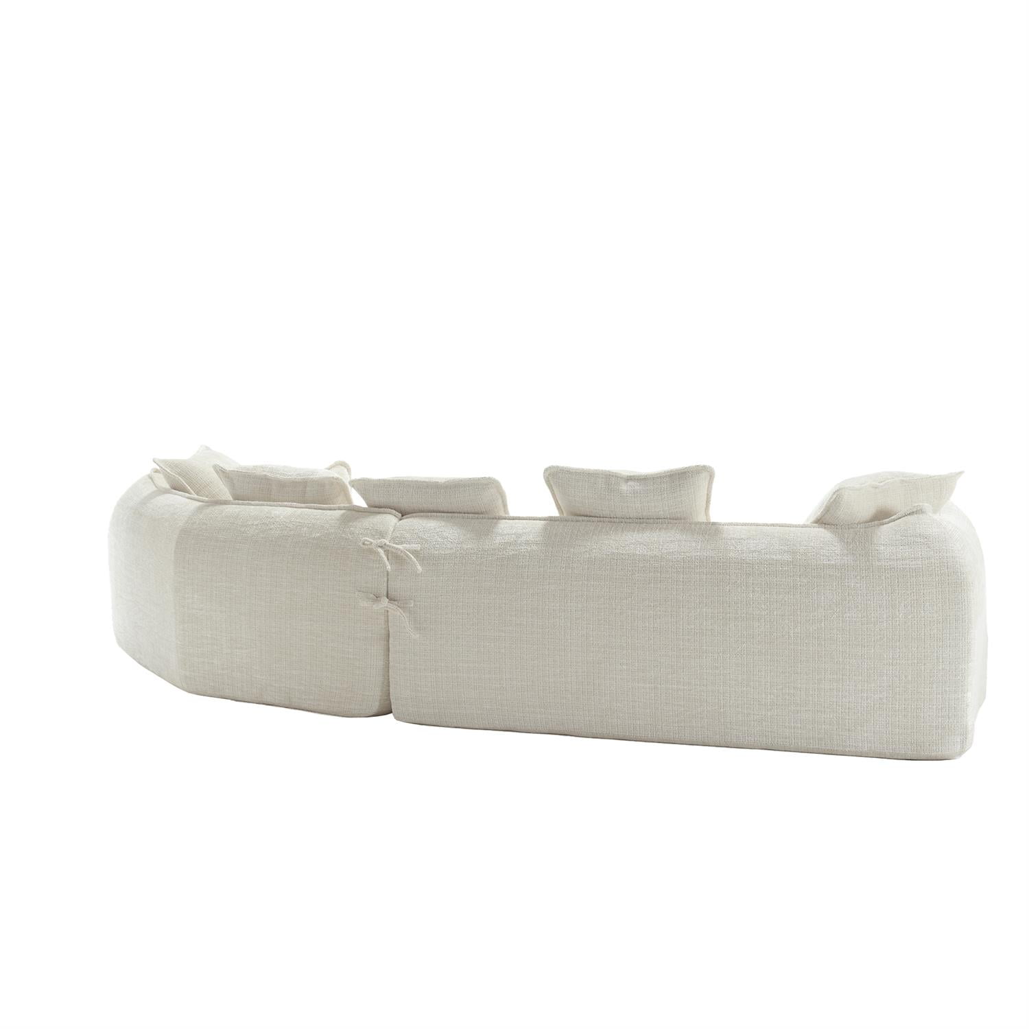 Demi Bonn 125" Modern Modular U-Shaped Sectional Sofa, Spacious 5-Seat Chenille Fabric Couch with Plush Pillows for Living Room, Minimalist Cloud-Style, Beige