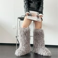 thumbnail image 3 of Women's Winter Faux Mongolian Fur Knee High Snow Boots-Warm Fashionable Solid Boots, 3 of 5