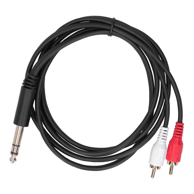 Cable de audio RCA macho de 6,35 mm a doble RCA macho, 1,5 m, adaptador de audio, convertidor y divisor.