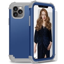 iPhone 11 Pro 2019 Case with Temepered Glass Screen Protector, Dteck Full body Protection 3 Layer Hybrid Rugged Shockproof Case Glass Screen Cover For Apple iPhone 11 Pro 5.8", Blue
