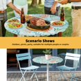 thumbnail image 6 of Elastic Fitted Round Tablecloth, Teal Red Coastal Waterproof Stretch Table Cover for 55"-60" Tables, Nautical Seahorse Beach Coral Starfish Washable Outdoor Tablecloths for Patio, Picnic, Camping, 6 of 9