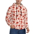 thumbnail image 2 of Kdxio Ladybugs With Heart Spots Print Mens Casual Hooded Collar Drawstring Hoodies Pullover Sweatshirts Casual Long Sleeve Shirts-Medium, 2 of 7
