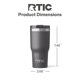 thumbnail image 5 of Vaso RTIC Essential, aislante, acero inoxidable, 500 ml, grafito, 5 of 6