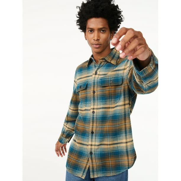 men's 2 pocket flannel shirts