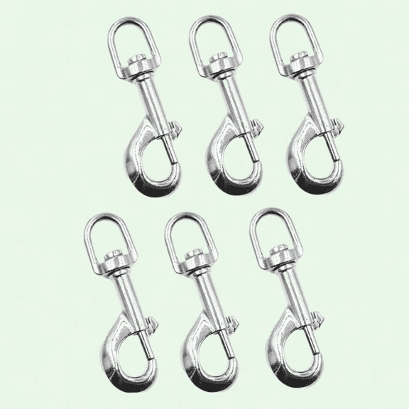 Swivel Eye Snap Hook Bolt Snap Nickel Plated (3" x 1/2" - 6 Pack)