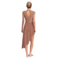 thumbnail image 2 of Raenseen Costume de Danse Lyrique pour Femmes Robe Fluide Sans Manches Col Montant en Strass Rose Poussiéreux L, 2 of 7