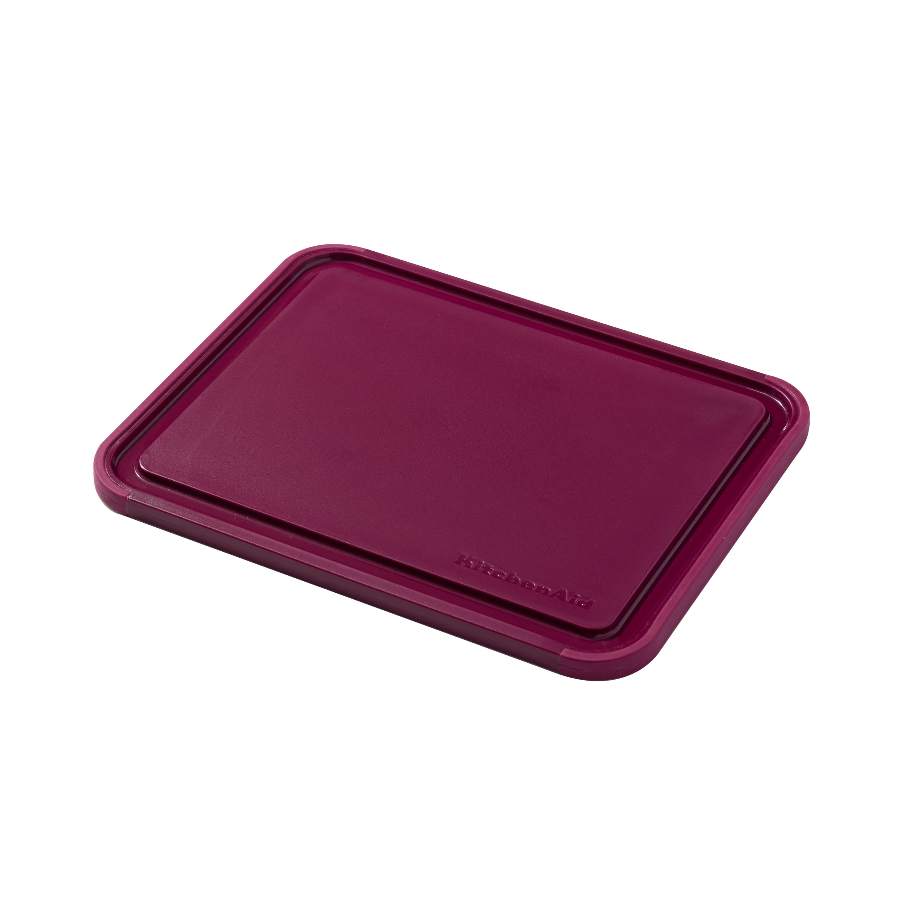 KitchenAid Classic Plastic Cutting Board with Trench, Non-Slip Edges, Dishwasher Safe, 8x10, Beetroot