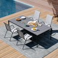 thumbnail image 4 of LAZY BUDDY Patio Dining Chairs Set of 4, Stackable Outdoor Chairs, Patio Armchair with Breathable Fabric for Backyard Deck, 330 LBS, 4 of 14