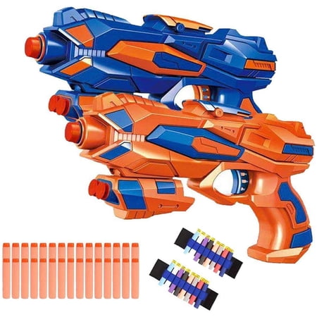 Fstop Labs 2 Pack Foam Hand Gun Toy Blaster Gun Compatible with Nerf