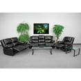 thumbnail image 3 of BizChair 3 Piece Contemporary LeatherSoft Reclining Living Room Set Black LeatherSoft, 3 of 4