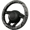 thumbnail image 3 of Baja Steering Wheel Cover,Boho Blanket Cloth,Mayan Style,Breathable,Universal 15 Inch,Black (S-004), 3 of 7