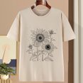 thumbnail image 2 of Sexlip Womens Swimsuit Set Abstract Line Print Cover Up Design Crew Neck Short Sleeve Relaxed Silhouette Quick Dry Fabric for Beach Outings Yellow M, 2 of 3