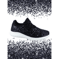 thumbnail image 3 of Zone1k Little Girl Big Girl Glitter Sparkle Comfort Light Weight Slip On Flat Sneaker Shoes ( Black, 1 ), 3 of 4