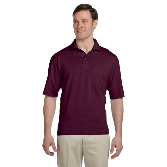 Jerzees Men's Five Point Left Chest Pocket Polo Shirt, Style 436MP