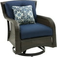 thumbnail image 5 of Hanover Strathmere 4-Piece Wicker and Steel Outdoor Conversation Set, Navy Blue, 5 of 12