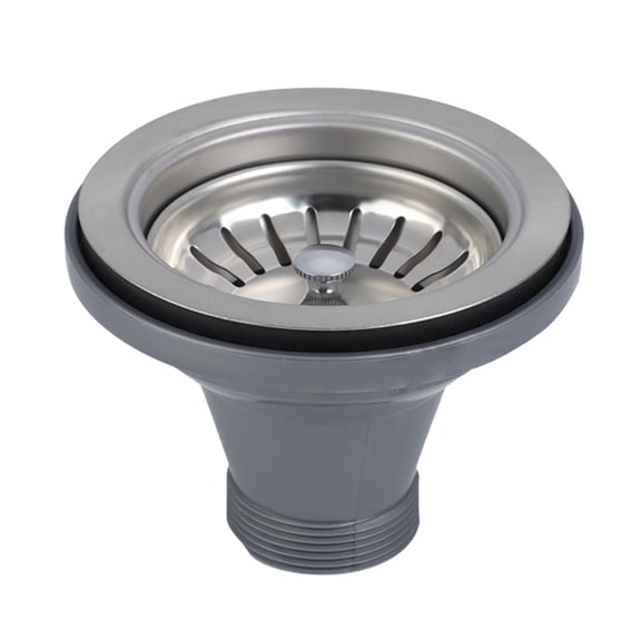 4.5 Inch Kitchen Sink Drain Assembly - Premium Stainless Steel with Sliding Flange & Removable Basket Strainer, Chrome Finish, Fits 1-1/2" Pipe- cUPC Certified